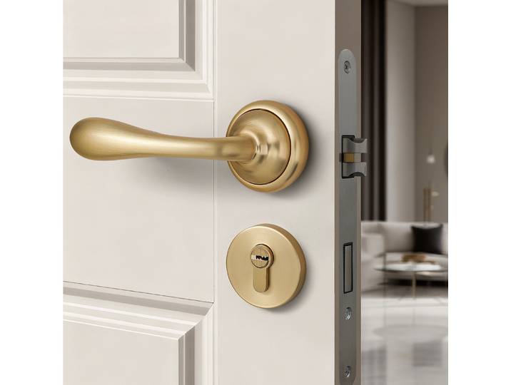 Poignées de porte en bois massif de style luxueux, modernes et minimalistes, couleur nickel noir, pour chambres, bureaux et salles de bain