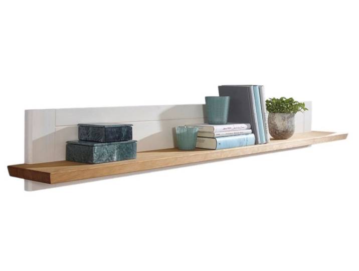 Main Möbel Wandregal Wandboard 161cm Zürich Kiefer massiv weiß