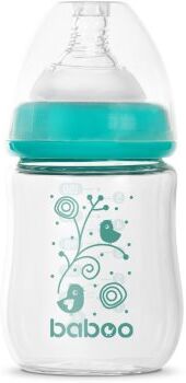 Baboo Anti-colic Glass Feeding Bottle Wide Neck biberão de vidro 0m+ 1 un.. Anti-colic Glass Feeding Bottle Wide Neck