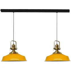Bamyum Pendelleuchte Asletl, 2 Flammig Metall 41 cm, Gelbe Lampe