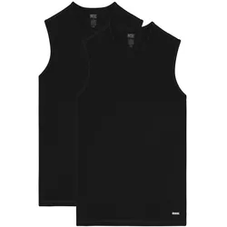 DIESEL Herren Tank Tops, 2er Pack - TIM-UTLT, Cotton Stretch, Unterhemd, Rundhals Schwarz / XL