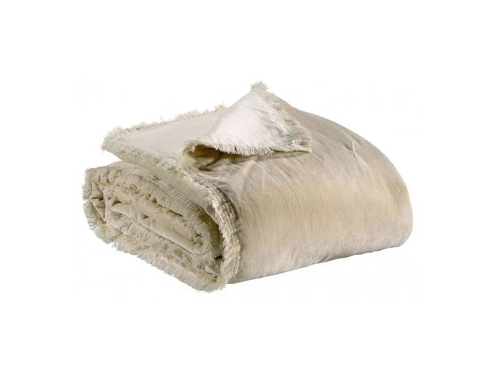Jeté uni en coton lin 260 x 260 cm