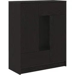 vidaXL Sideboard mit Schubladen Türen Schwarz Eichen-Optik 73x31x90 cm