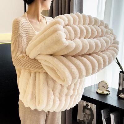 Uplift Picks Faux Rabbit Fur Throw Blanket Soft Fluffy Sofa Blanket white 150x200cm (59x79inch)