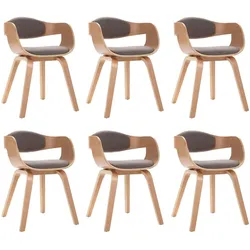 vidaXL Esszimmerstühle 6 Stk. Bugholz und Taupe Stoff
