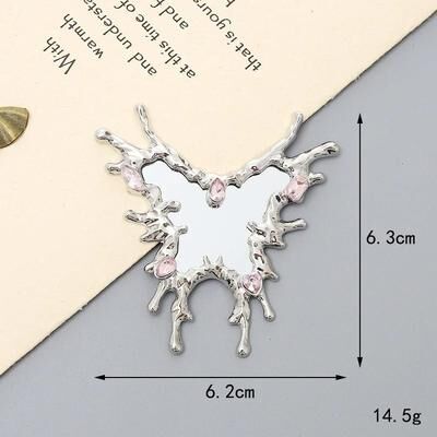 Uplift Picks Modern Irregular Metal Pocket Mirror Liquid Droplet Portable Makeup Beauty Mirror butterfly
