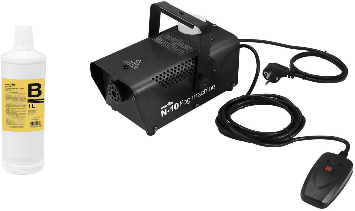 EuroLite Set N-10 Schwarz + B2d Basic Nebelfluid 1l