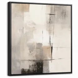 LEINWAND Bilder mit Rahmen - Abstrakt - Kunst - Grau - 50x50