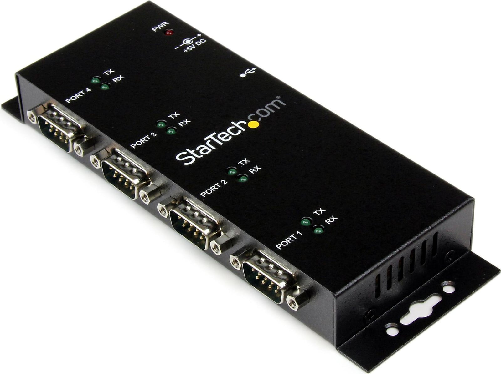 StarTech.com 4-poorts USB naar DB9 RS232 seriële adapterhub voor DIN-rail of wandmontage