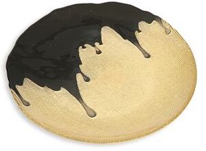 "Alice Pazkus Set Of Four Gold And Black Dipped Designed 8.25"" salad Plates"