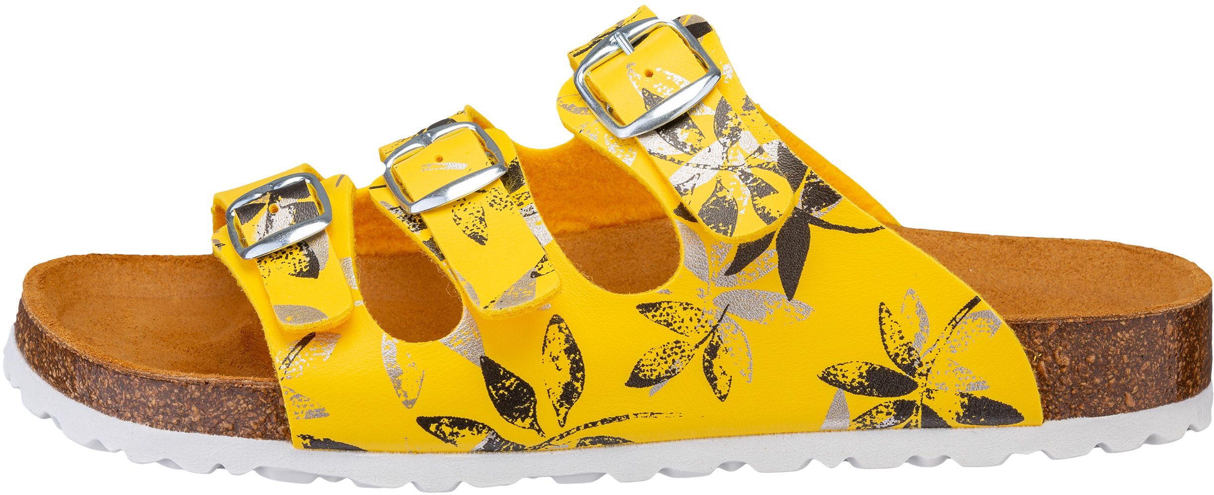 Pantolette LICO "Pantolette Bioline Leave", Damen, Gr. 39, gelb, Synthetik, Schuhe Pantolette