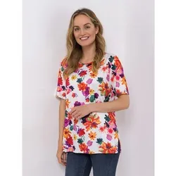 IN-PRINT Shirt 1/2-Arm Rundhalsausschnitt Blumendruck