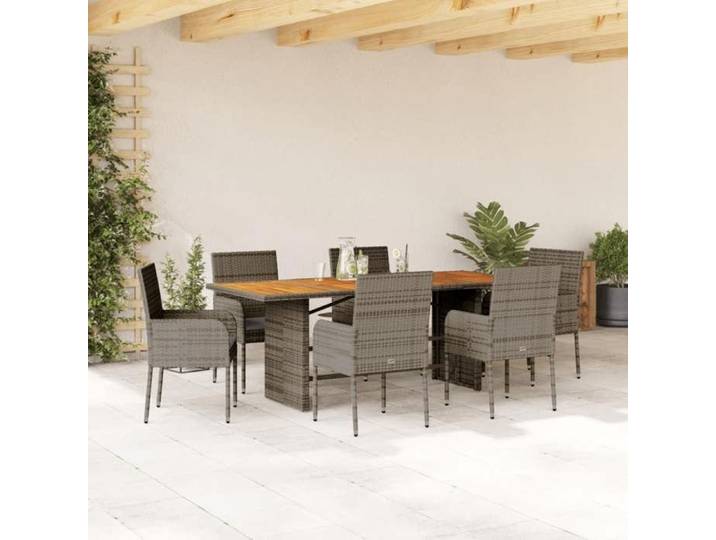 Ensemble à Manger de Jardin avec Coussins 7 pcs Table et Chaise de Terrasse Meubles de Patio Mobilier d'Extérieur 3213512