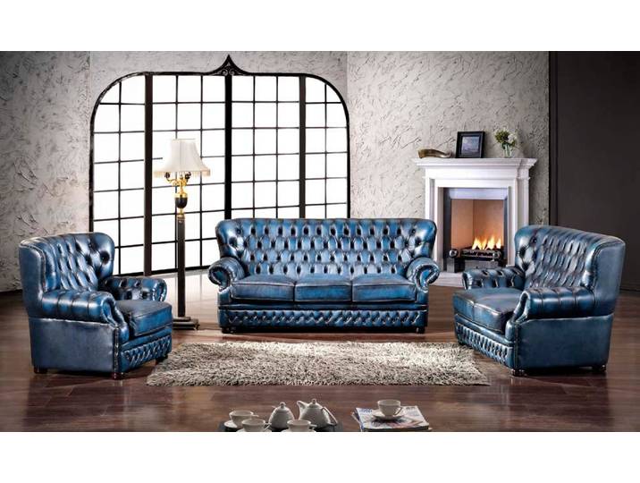 SOFORT LIEFERBAR Chesterfield Tyne Sofagarnitur 3/2/1 Ledergarnitur SONDERPREIS