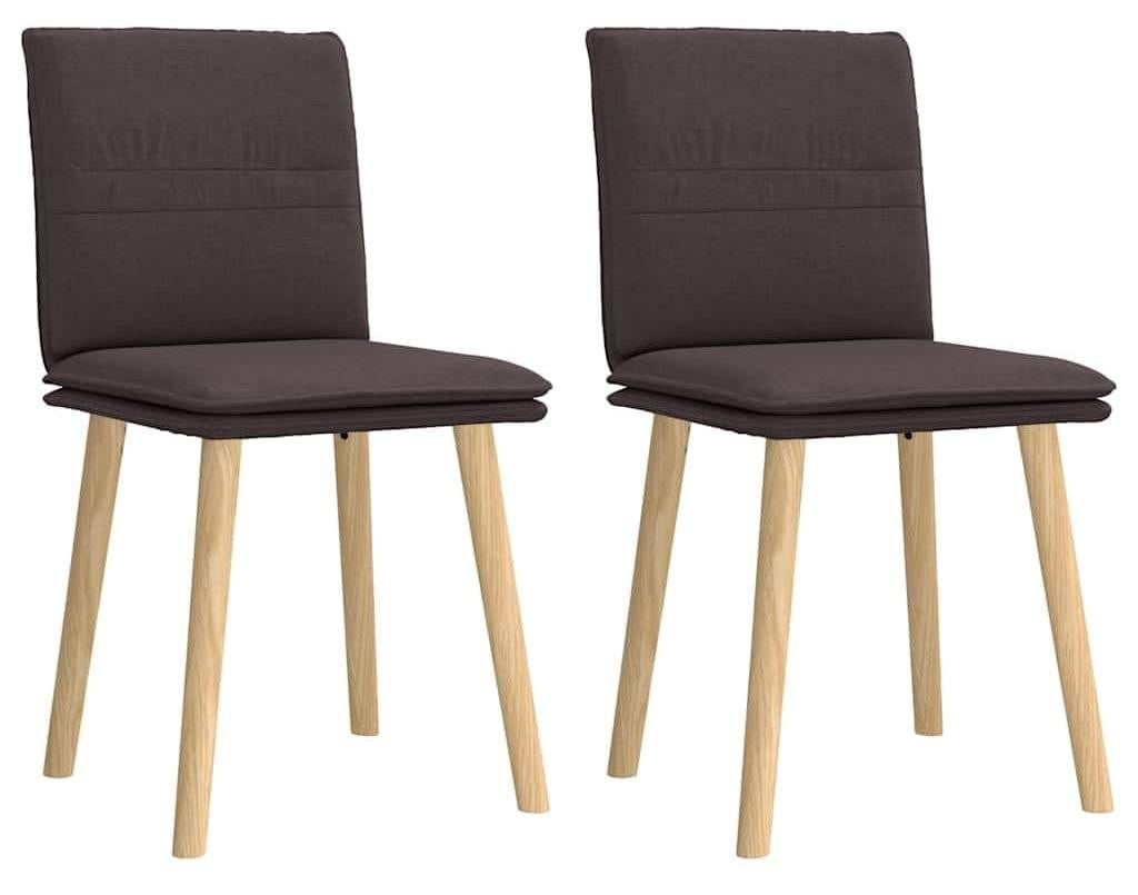 Set van 2 donkerbruine ergonomische eetkamerstoelen