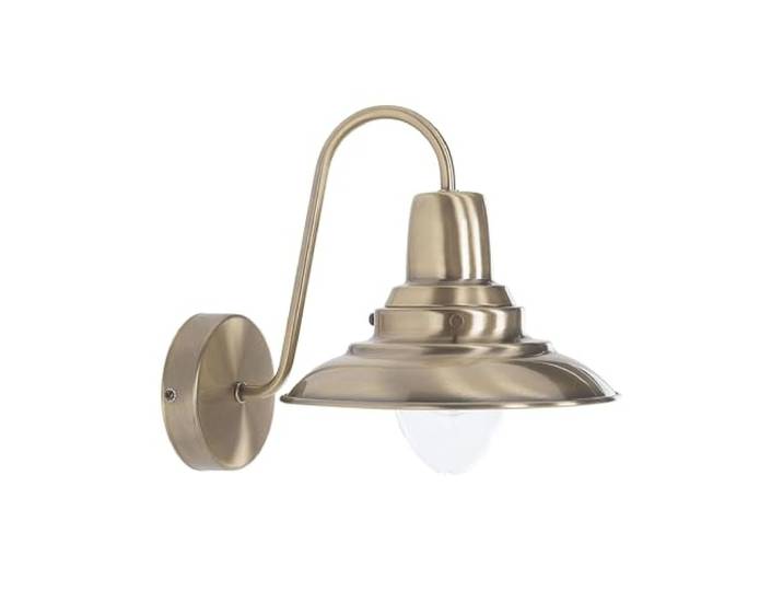 Beliani Klassische Wandleuchte runder Lampenschirm Metall Messing Luza