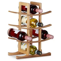 Relaxdays Weinregal für 12 Flaschen Hellbraun