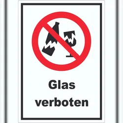 HB-Druck Aufkleber Glas verboten A3 (297x420mm)