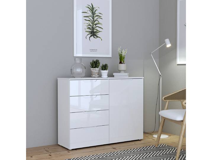 Commode Largeur 110 cm 110 x 85 x 34cm Blanc
