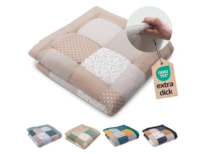ULLENBOOM Krabbeldecke für Baby 120x120 cm - Dick und weich gepolstert
