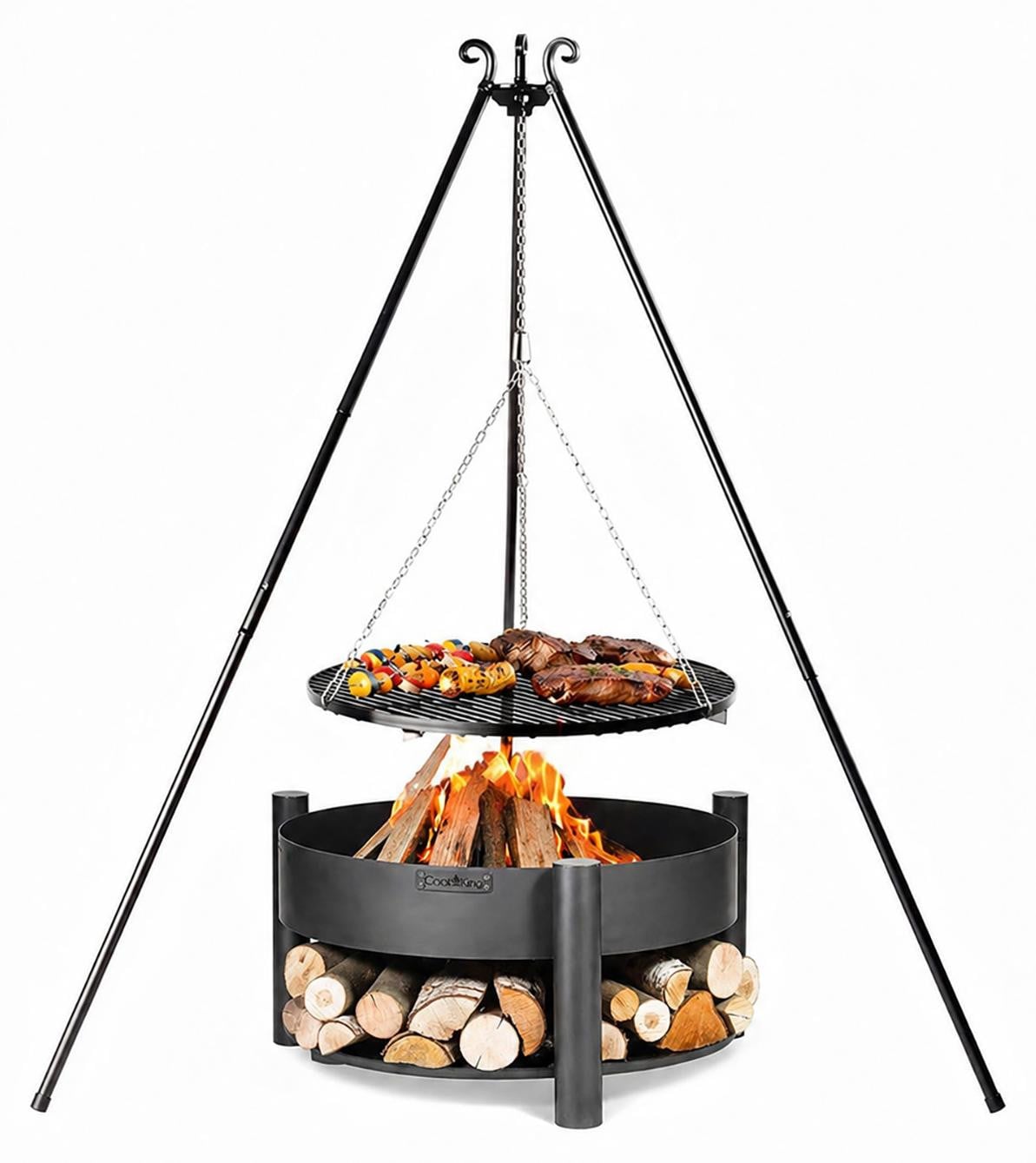 CookKing Schwenkgrill Set Montana 1 met vuurschaal, driepoot en grillrooster