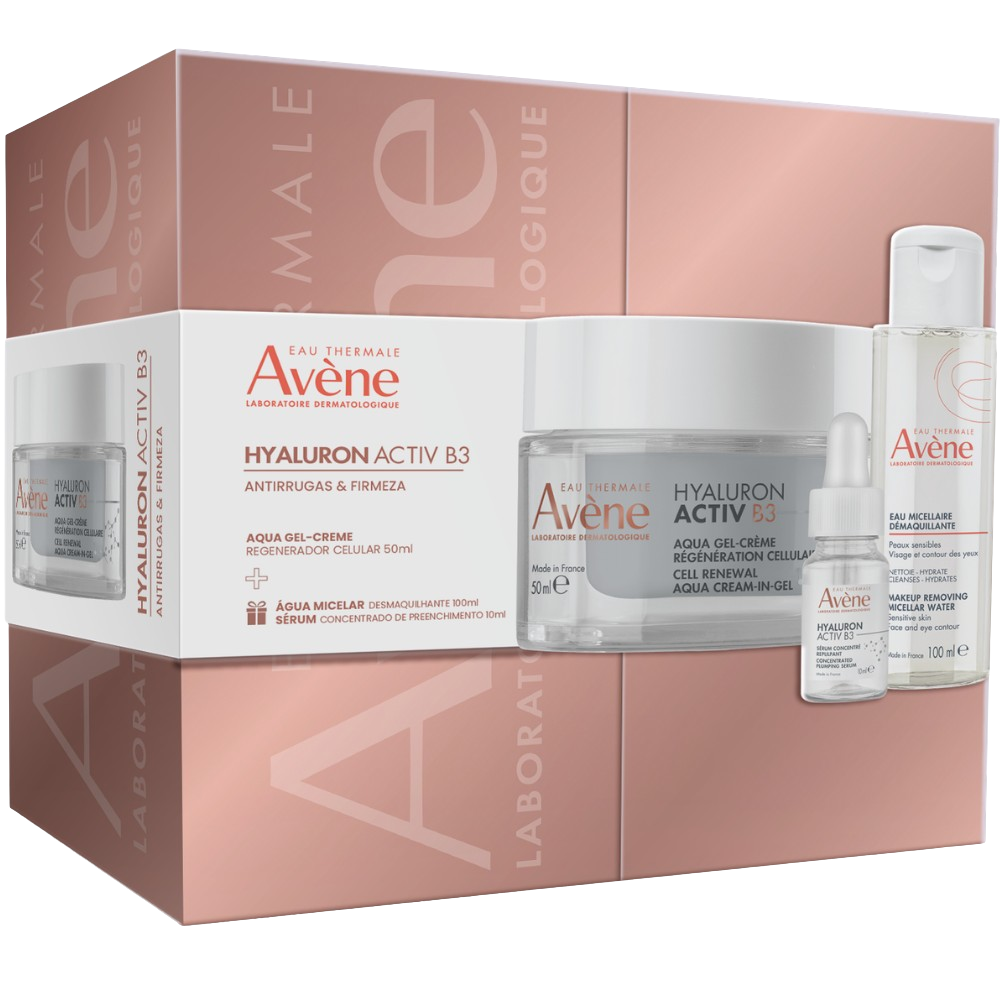 Avène Hyaluron Activ B3 Aqua Gel Cell RenewalHyaluron Activ B3 Aqua Gel 50mL + Hyaluron Serum 10mL + Micelar Water 100mL