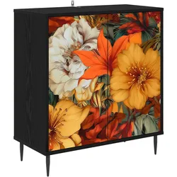 vidaXL Sideboard GENNEP Schwarz Eichen-Optik 69 x 33 x 76 cm