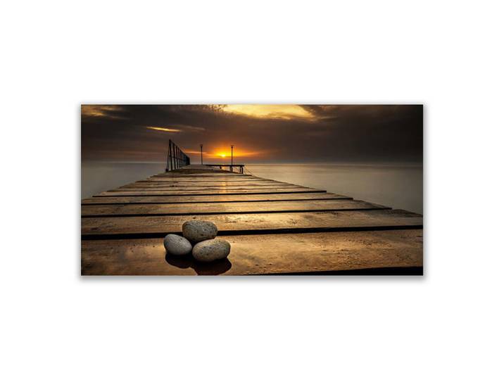 Tulup Leinwandbild 120x60 cm Seebrücke, Braun, 120x4 cm, Bilder & Rahmen, Bilder, Leinwandbilder