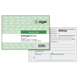 Sigel Formularbuch »Quittung inkl. MwSt.« RC021 weiß, 14.8x10.5 cm