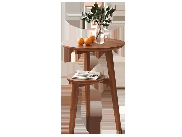 Petite table, petite table basse, armoire d'appoint de canapé, petite table ronde en bois massif, table d'appoint, table d'appoint mobile pour salon