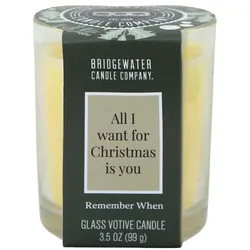 All I Want For Christmas - Remember When Glasvotivkerze 99g