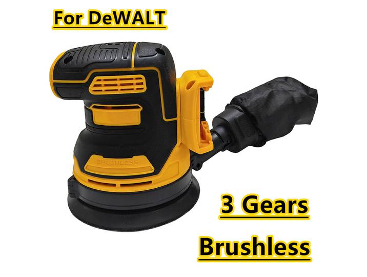 Ponceuse orbitale aléatoire à disque sans fil, 125mm, 3 vitesses, travail du bois, mastic de ponçage, outil de polissage pour batterie DeWALT 20V