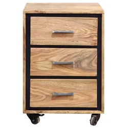 WOLFMÖBEL Rollcontainer Bandung Holz Braun Sheesham