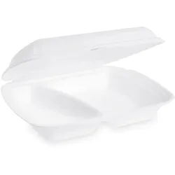Menü-Box (XPS) 2-geteilt weiß 241 x 207 x 69 mm 600ml