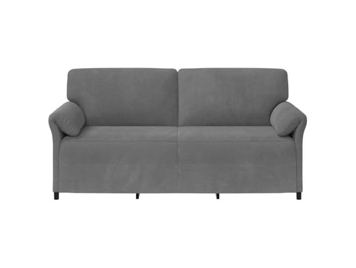 KTHLBRH Sofa 3 Personen dunkelgrau 198 x 83 x 95 cm Samt Gestell aus Metall, Schaumstoffpolsterung, gebogene Armlehnen, Reinigung mit trockenem Tuch