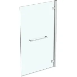 Ideal Standard i.life Falttür mit Handtuchstange, 900 mm, Anschlag rechts, Silber, Aluminiumrahmen, Klarglas