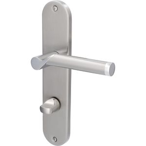 Alpertec Drückergarnitur Renofast II WC, Edelstahl, mit Langschild, für Bad-/WC-Tür