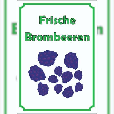 HB-Druck Frische Brombeeren Aufkleber Hochkant A0 (841x1189mm)