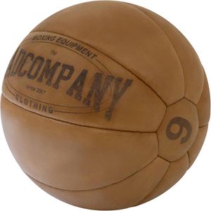 Bad-Company Medizinball Vintage Echtleder, 9 kg, Ø 28 cm, braun, mit Lederoberfläche