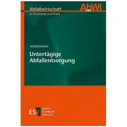Untertägige Abfallentsorgung, Fachbücher von Hartmut Ulf Wiedemann