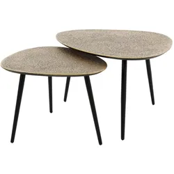 COUCHTISCH LAUCA 2ER SET Bronze Metall