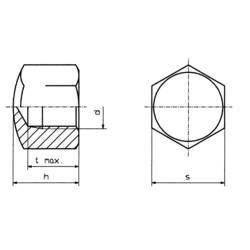 TOOLCRAFT M4 D917-STAHL:A2K 194783 Sechskant-Hutmuttern M4 Stahl verzinkt 10 St.