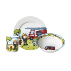 Ritzenhoff & Breker Kinderset "Feuerwehrmann Bernie"   , mehrfarbig , Porzellan , Maße (cm): B: 27 H: 15