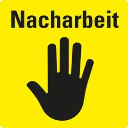 König Werbeanlagen Dreifke® Aufkleber I Organisationsetikett Nacharbeit, gelb, Haftpapier, ablösbar, 17x17mm, 500/Rolle