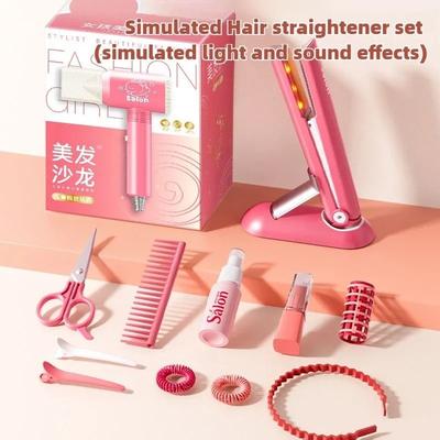 Uplift Essentials Girls Beauty Salon And Makeup Simulation Set Ultimate Fashion Styling Playset flat Iron