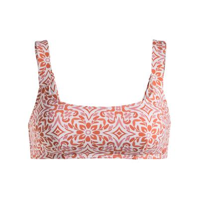 Bade-Shirt ROXY "Fresco Tile", Damen, Gr. XS, orange (cloud dancer fresco tile), Obermaterial: 87% Nylon, 13% Elasthan., Bikini-Oberteile