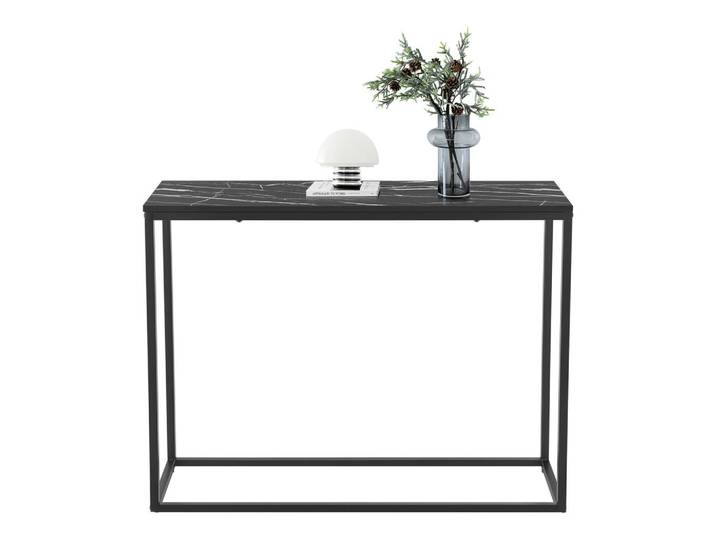 [en.casa] Konsolentisch Kittilä, Schwarz, Metall, 100x80x30 cm, Wohnzimmer, Wohnzimmertische, Konsolentische