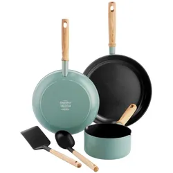 Greenpan Mayflower Inductie Pannenset - 3-Delig + 2 Accessoires - PFAS-vrij, Pfannenset + Topfset, Blau