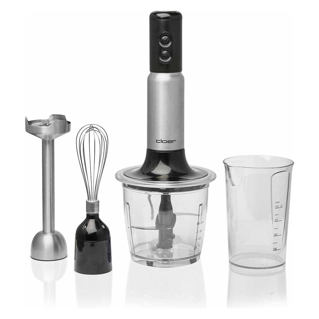Cloer SB3010 Stabmixer 4-in-1 Pürierstab Zerkleinerer Schneebesen (SB3010)