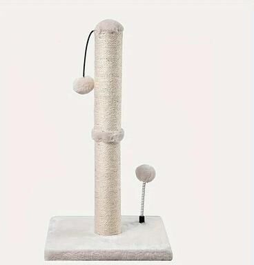 Uplift Essentials Extra Tall Premium Sisal Cat Scratching Post beige 34 In